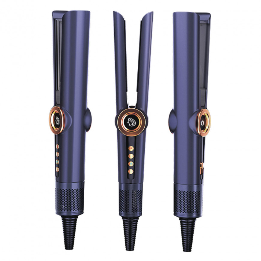 Випрямляч-фен для волосся професійний з негативними іонами Daiwall AirStrait DF-08 Темно-блакитний