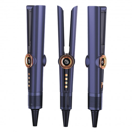 Випрямляч-фен для волосся професійний з негативними іонами Daiwall AirStrait DF-08 Темно-блакитний